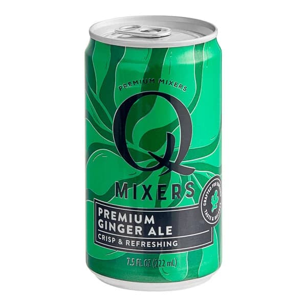 Q Mixers Ginger Ale : Clean and crisp with a bit of fire, we combine ginger, spices, rose oil, and orange to give you a bold ginger ale that is delicious alone or as the ultimate mixer. Q ginger ale makes a perfectly balanced drink every time.