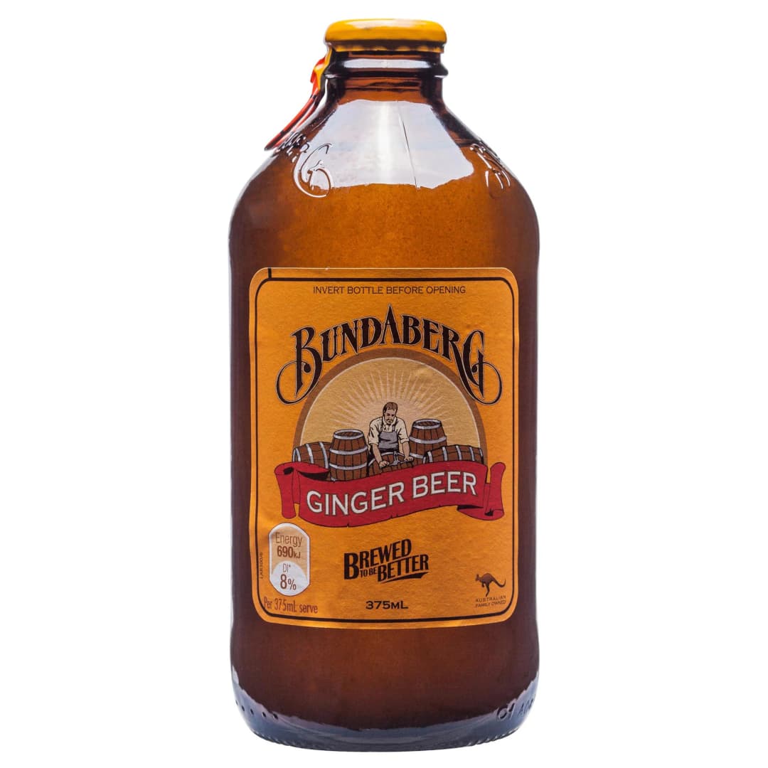 Bundaberg  Ginger Beer : Craft brewed from a family recipe that’s been handed down from generation to generation, it’s the jewel in the crown at Bundaberg Brewed Drinks.