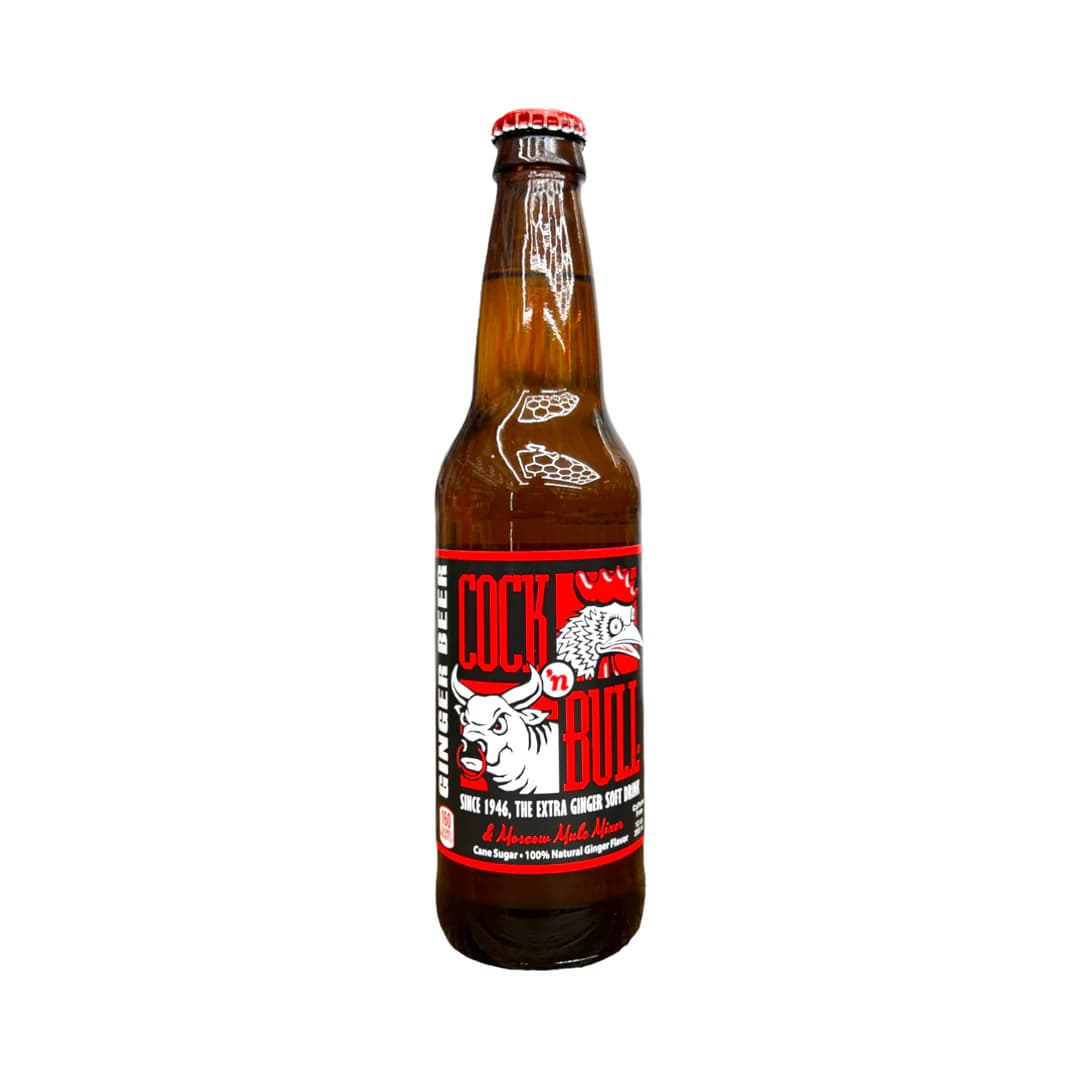 Cock’n Bull Ginger Beer : The originator of the Moscow Mule! All natural ingredients, real sugar and ginger root extract give this English-style ginger beer its distinctive spicy flavor. Enjoy this premium soda on its own or used as a mixer, either way it delivers a kick! Caffeine free.
