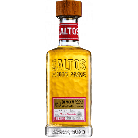 Olmeca Altos Reposado — Premium 100% agave tequila aged for 6 to 8 months in former American whiskey barrels, delivering a smooth balance of cooked agave, citrus, vanilla, and lightly spiced oak notes.