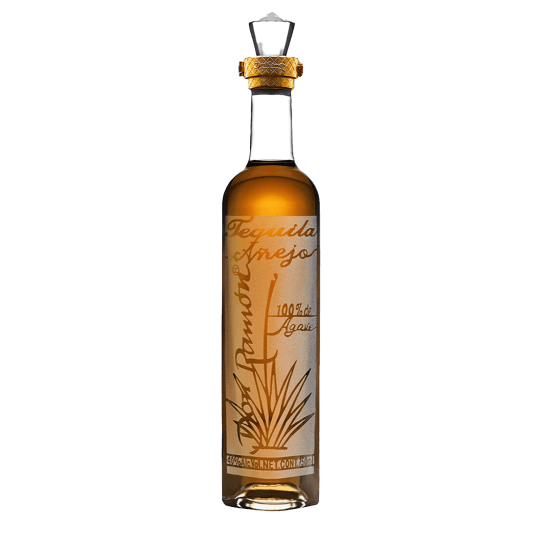 Don Ramón Punta Diamante Añejo : Crafted from Blue Weber agave grown in the Jalisco Highlands and aged for at least 12 months in American oak barrels, reveals a deep amber color and a generous aromatic profile of caramel, ripe fruit, fine oak, and soft spices for a refined sipping experience.
