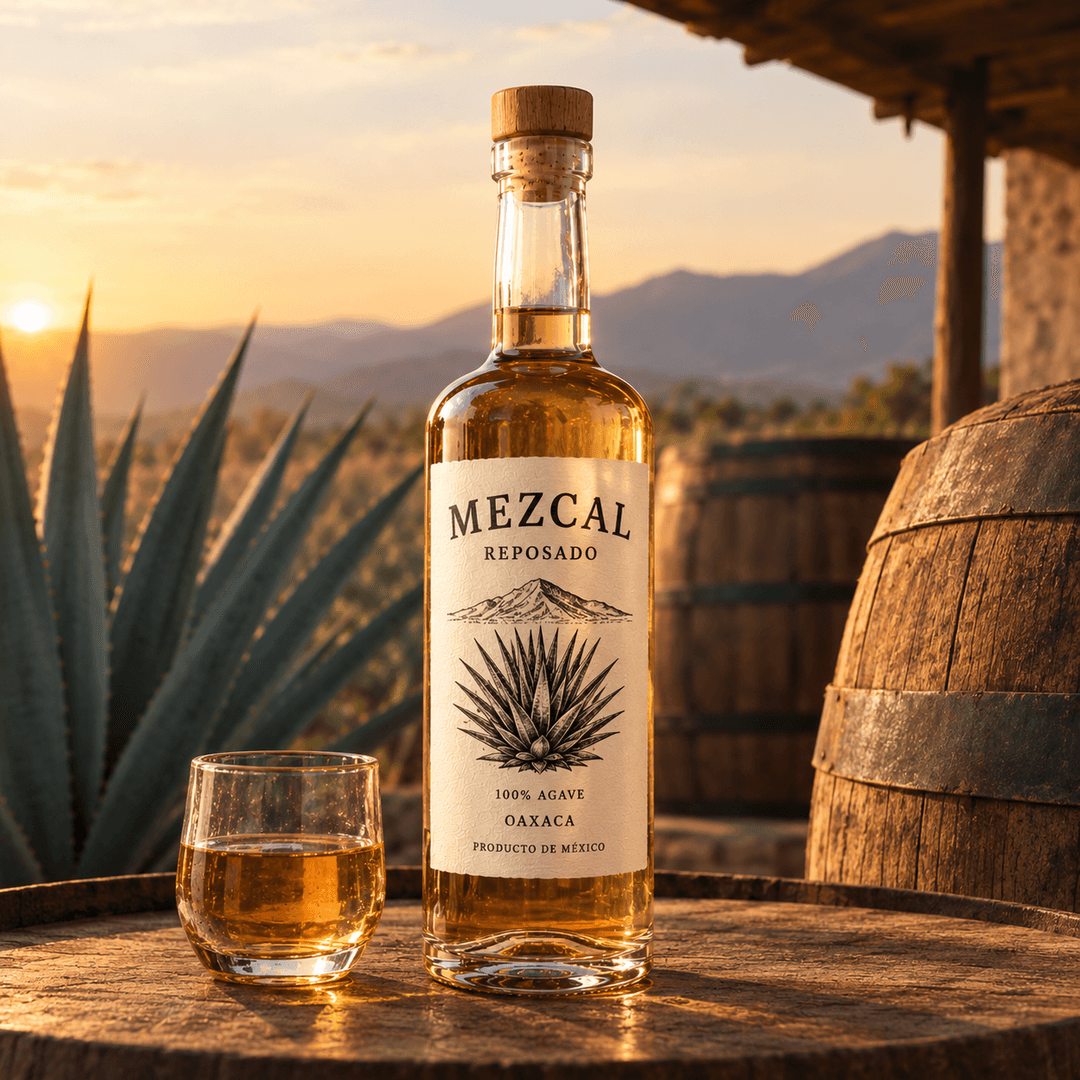 Mezcal Reposado — Mexican agave spirit rested in wooden containers to develop added depth and complexity. Discover its balance of roasted agave, smoky character, warm oak, vanilla, and gentle spice in a distinctive aged mezcal.